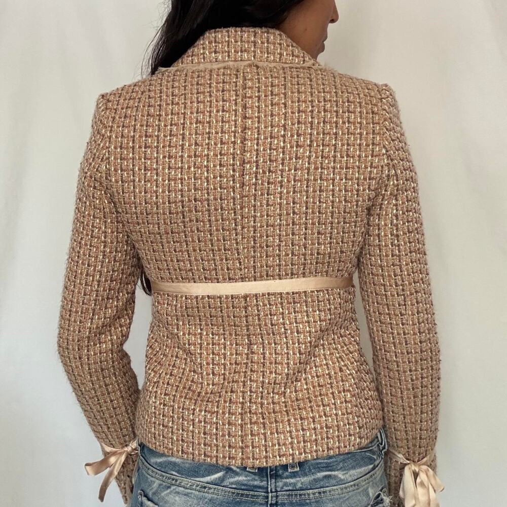 2000s Laundry by Shelli Segal pink tweed jacket - Picture 2 of 10